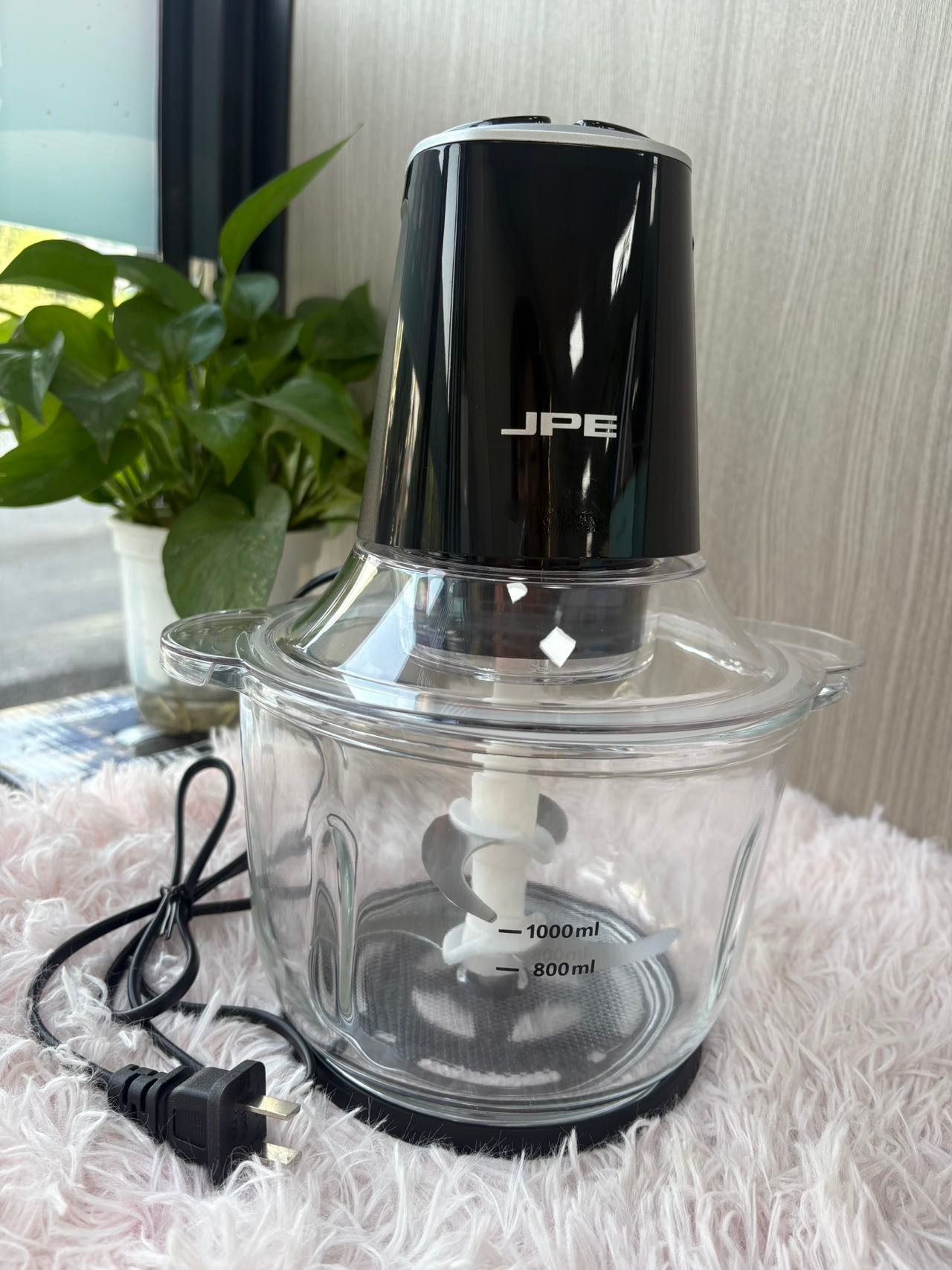 JPE 1000ml Electric Food Chopper with Glass Bowl
